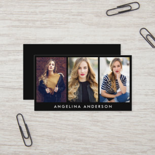 Negro modelo de la tarjeta de visita de la foto