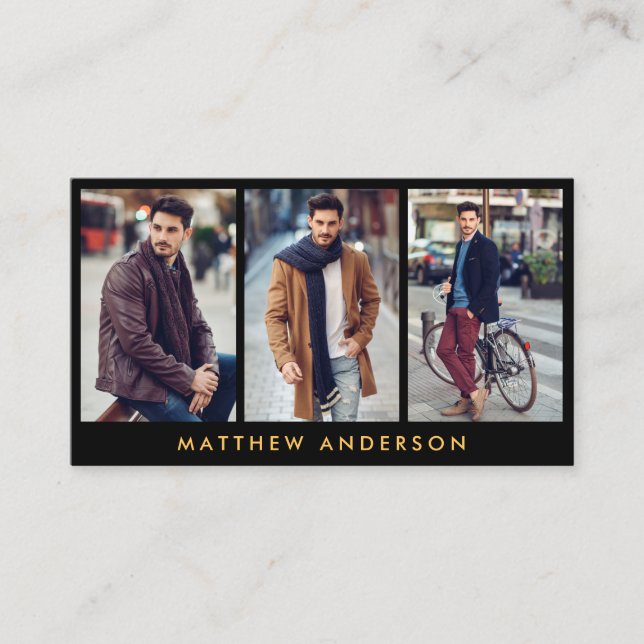 Negro modelo del oro de la tarjeta de visita de la (Anverso)