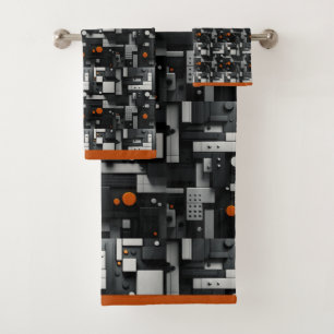 Negro Naranja Gris Geométrico Moderno