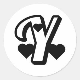 negro, negro, raven, estable, letra Y pegatinas gr