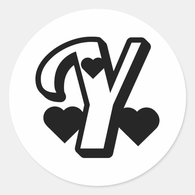 negro, negro, raven, estable, letra Y pegatinas gr (Anverso)