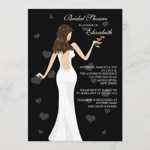 Negro nupcial de la invitación de la ducha de la