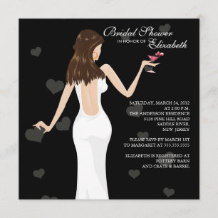 Negro nupcial de la invitación de la ducha de la