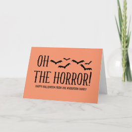 Negro oh la tarjeta de felicitación de Halloween