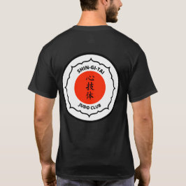 Negro para hombre de la camiseta del club del judo