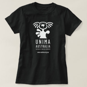 Negro para mujer de la camiseta de UNIMA Australia