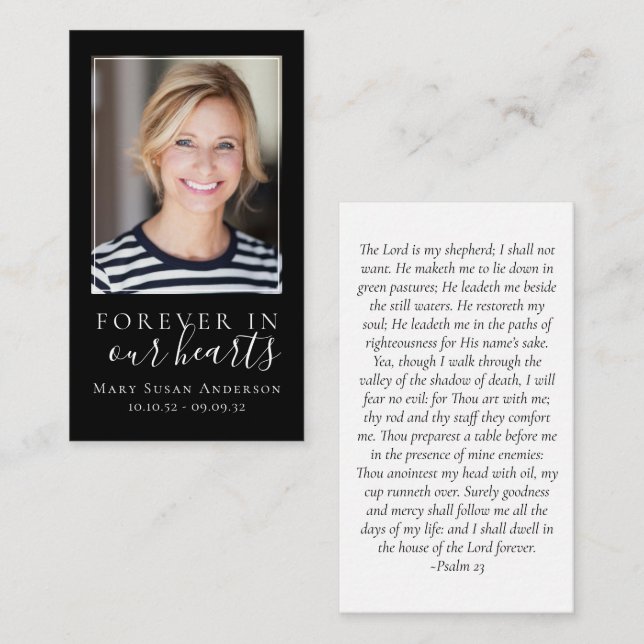 Negro para siempre en nuestra tarjeta conmemorativ (Anverso / Reverso)