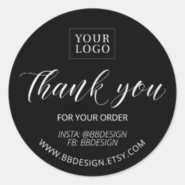 Negro | Pequeñas empresas Gracias pegatina de paqu