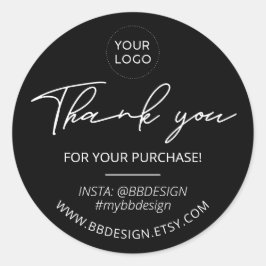 Negro | Pequeñas empresas Gracias pegatina de paqu
