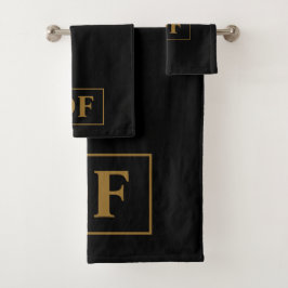 Negro personalizado con iniciales de oro