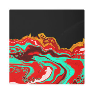 Negro personalizado, oro, borgoña, arte de mármol