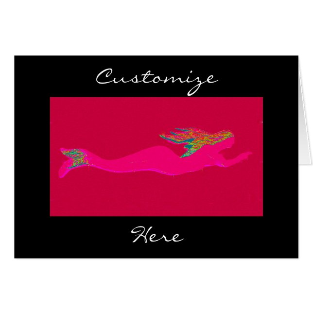 negro rosado de la sirena de la natación (Anverso (Horizontal))