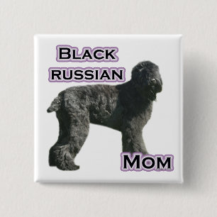 Negro Rusia Terrier Mom 4 - Botón