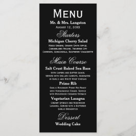 Negro simple/blanco - menú de la recepción