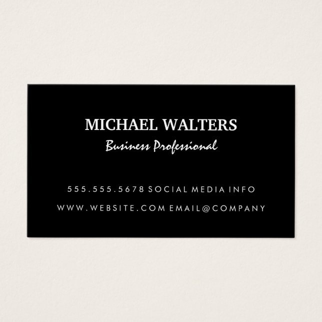 Negro simple | Moderno (Frente)