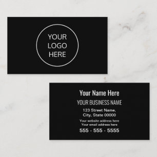 Negro Simple Moderno Añada su tarjeta de presentac