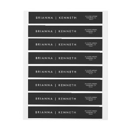 Negro simple y moderno con Boda de letras blancas