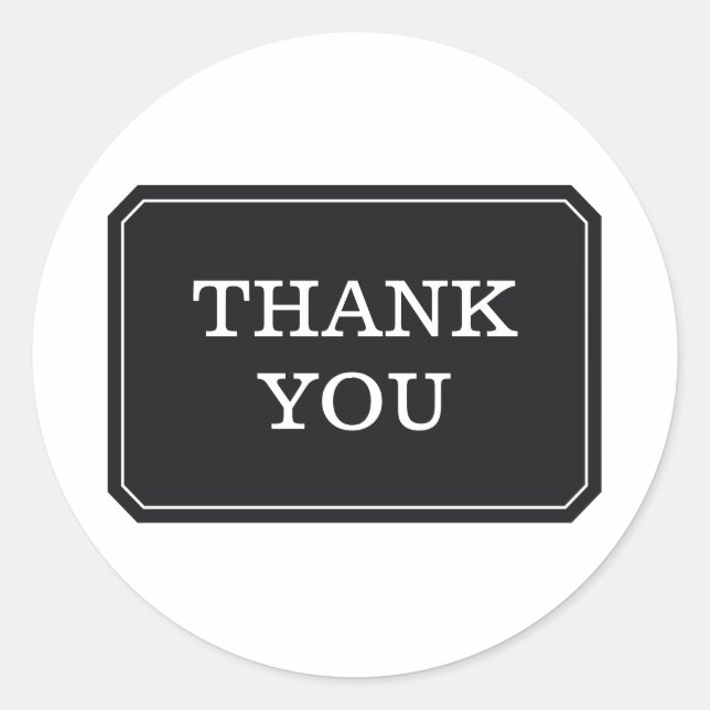 Negro simplemente elegante Gracias Pegatinas (Anverso)