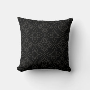 Negro sobre Cojín decorativo gris inversible
