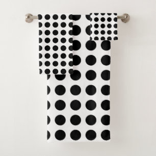 Negro sobre puntos de polka horizontal de gran tam