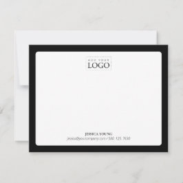 Negro | Tarjeta de notas de negocios con logotipo 