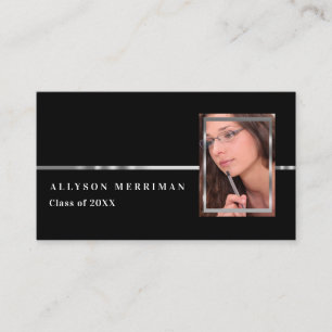 Negro   Tarjetas de inscripción de fotos de gradua