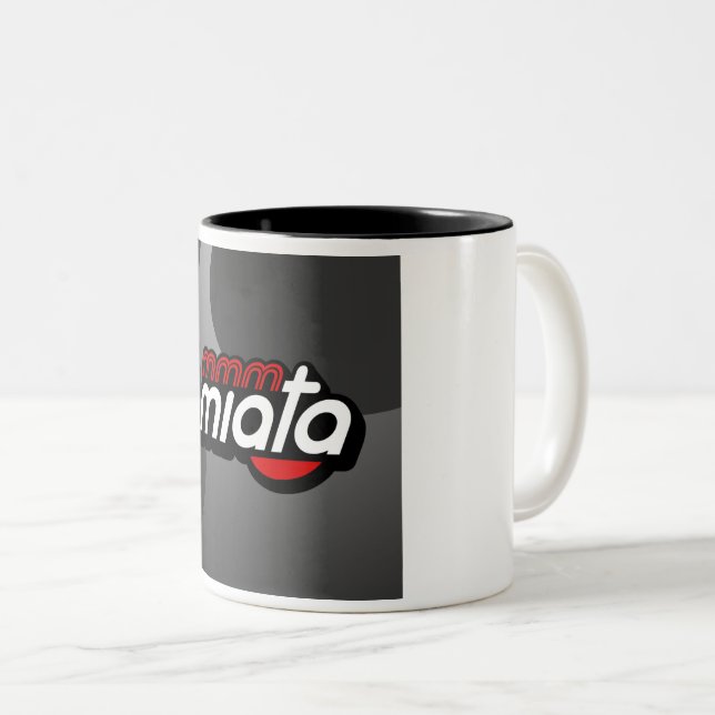 Negro taza del Dos-Tono de 11 onzas (Anverso derecho)
