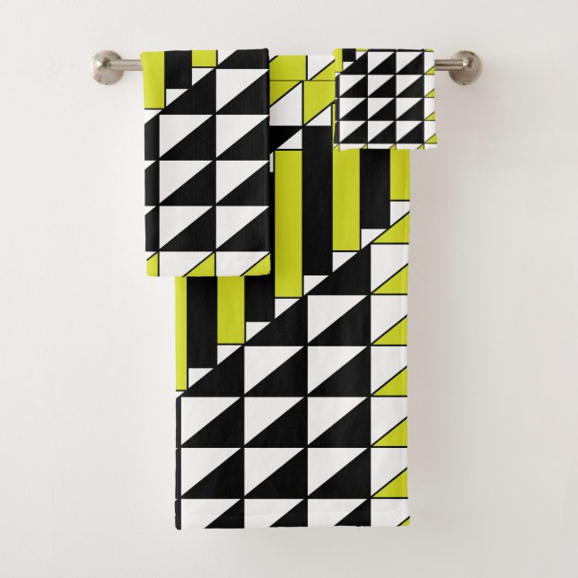 Negro Verde Moderno Triángulo Rectángulo Geométric (In situ)