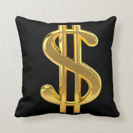 Negro y almohada del dinero del oro