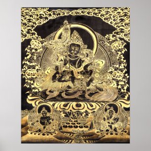 Negro y arte budista tibetano del oro