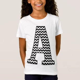 Negro y blanco Chevron la camiseta de un chica del
