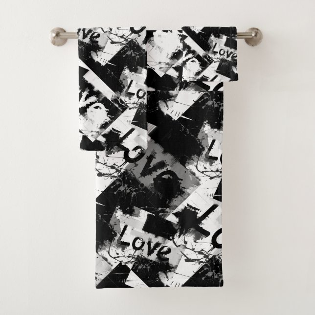 Negro y blanco con manchas patrón de amor (In situ)