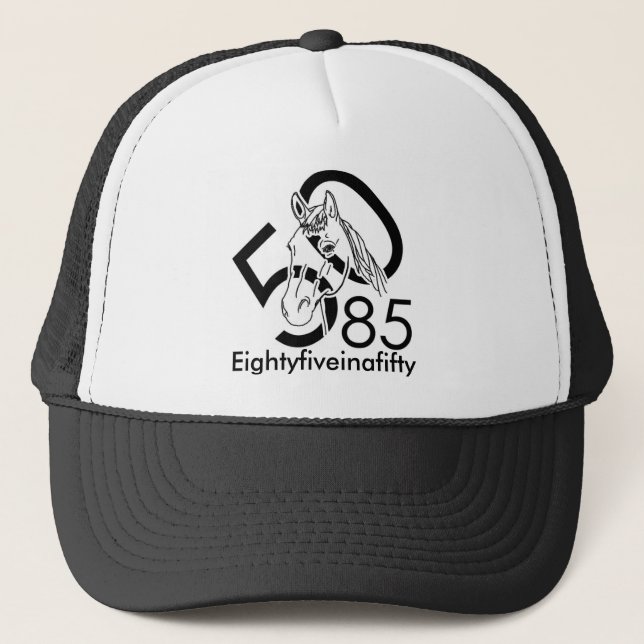 Negro y blanco del gorra de Eightyfiveinafifty (Anverso)