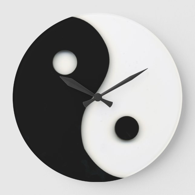 Negro y blanco del reloj de pared de Yin y de Yang (Anverso)