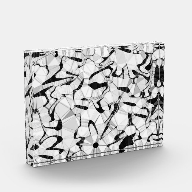 Negro y blanco en movimiento Bloque acrílico (Izquierda)