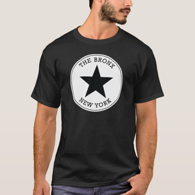 Negro y blanco La camiseta de Nueva York del Bronx (Anverso)
