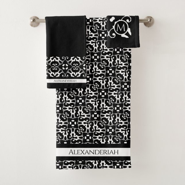 Negro y blanco moderno se abstienen del damasco (In situ)