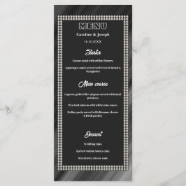 Negro y blanco retro, menú Boda Pearls