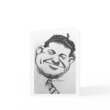 Negro y blanco, tarjeta del hombre sonriente, inte