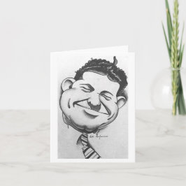 Negro y blanco, tarjeta del hombre sonriente, inte