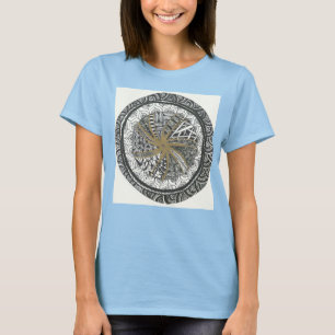 Negro y camisa de la mandala del oro