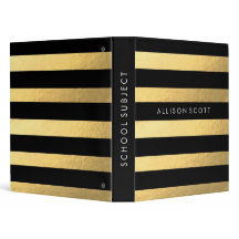 Negro y carpeta personalizada oro