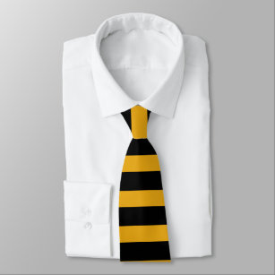 Negro y corbata Rugbi-Rayada del Amarillo-Oro