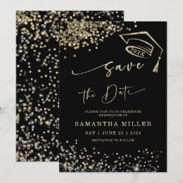 Negro y Dorado Anuncio de Graduación