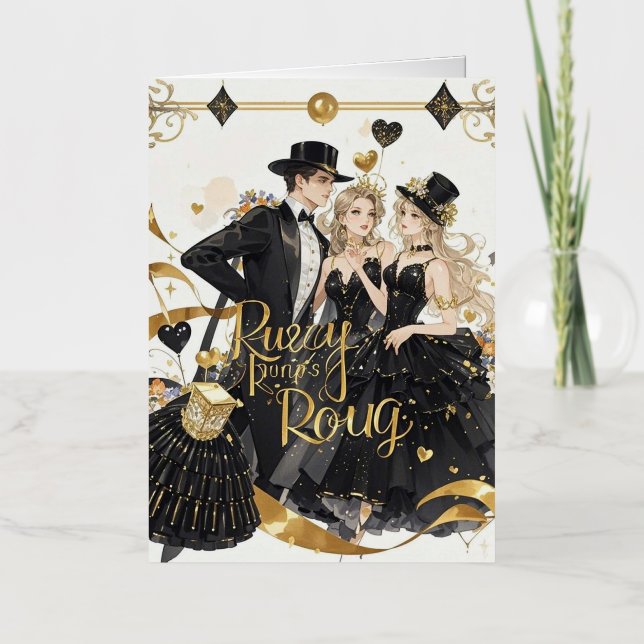Negro y dorado, Lujo rico, Estilo Moulin rouge (Anverso)