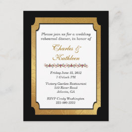 Negro y invitación de la cena del ensayo de la