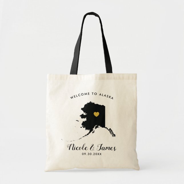 Negro y oro del tote del bolso de la recepción de (Frente)