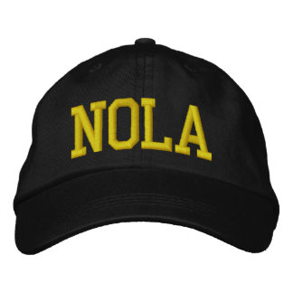 Negro y oro NOLA Nueva Orleans Embrodado Gorra