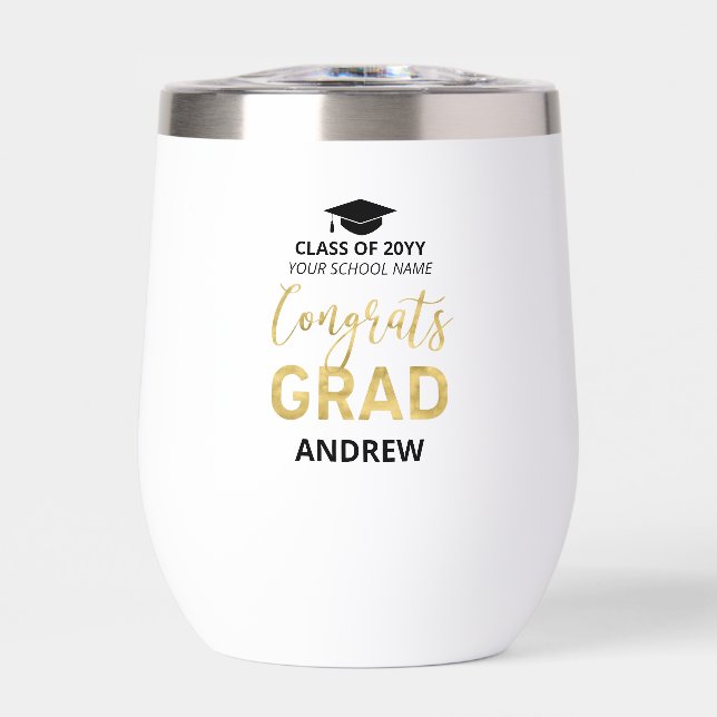 Negro y oro | Nombrar felicitaciones Graduación Re (Frente)