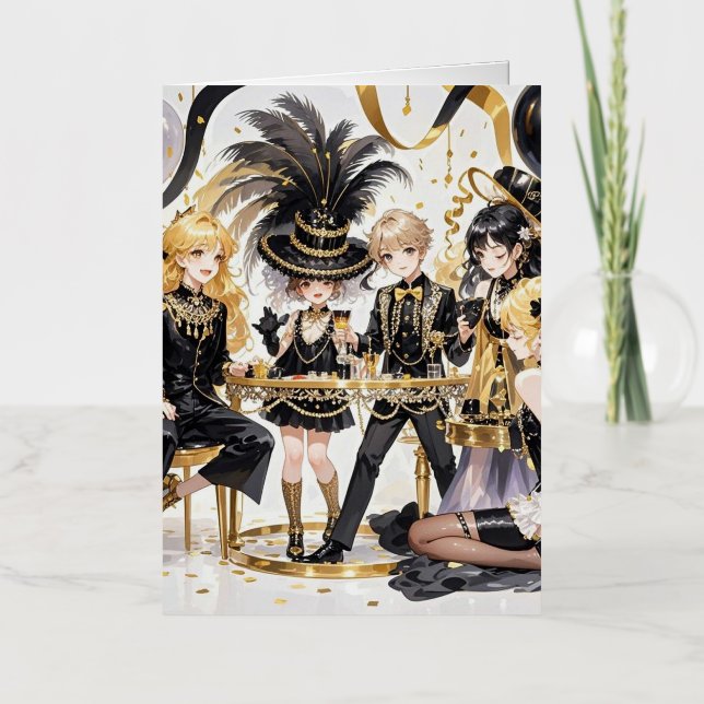 Negro y oro, rico lujo, estilo Moulin rouge (Anverso)